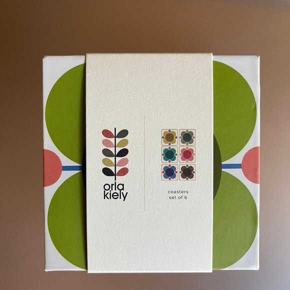 Orla Kiely Dining Orla Kiely Atomic Flower Coasters Set Of 6 New